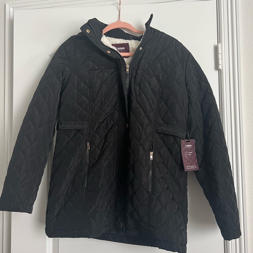 Black Sherpa Lined Puffer NWT - L